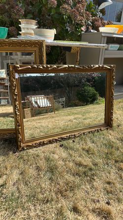 Large Vintage Gold Ornate Framed Wall Mirror