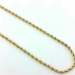 Real gold 14k diamond cut rope chain 20"