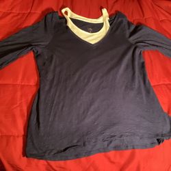 Belle by Kim Gravel Open Shoulder Top w/ Shoulder Straps Size Medium  