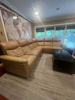 Sectional leather couch