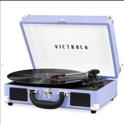 Victrola Vintage 3-Speed Bluetooth Portable Suitcase Record Player With Built-In Speakers | Upgraded Turntable Audio Sound | Lavender (VSC-550BT-LVG) 