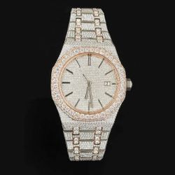 Luxury AP Watch Stainless Stell Bussdown Vvs Diamonds 