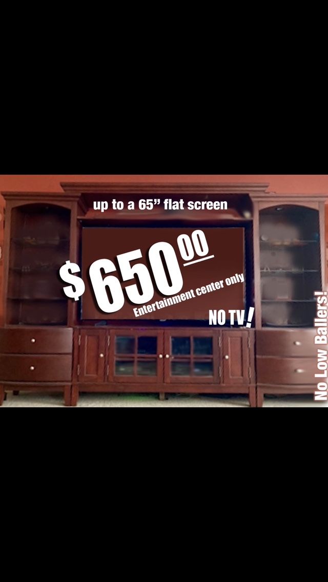Beautiful Entertainment Center Fits Up To 65”