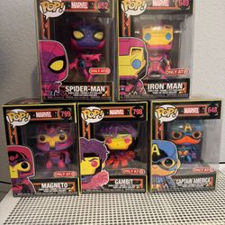 Marvel Black Light Funko Pops