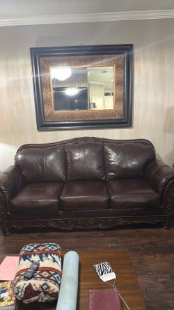 Ashley’s leather couch