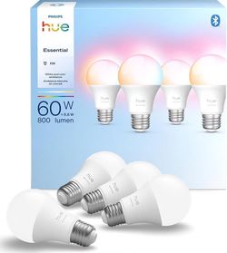 Philips Hue Essential Smart LED A19 Bulb, 4-Pack -NEW (3555/4)
