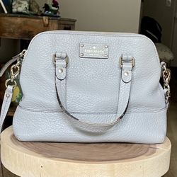 KATE SPADE Leather Two Way Gray Satchel