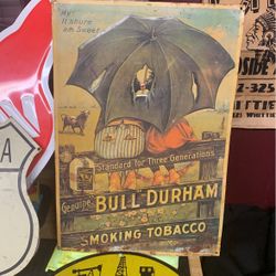 AAA Sign Co Bull Durham Smoking Tabacco Advertisement Sign