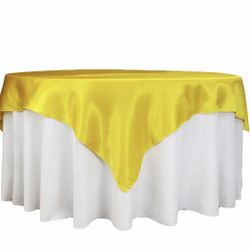 Overlay Yellow 60 X 60  New Satin  Good Material No Wrinkles 