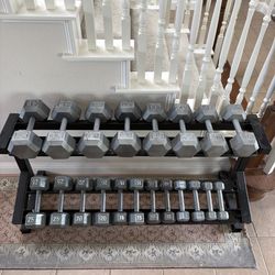 5lb - 45lb Hex Dumbbells Set (Rack not included)