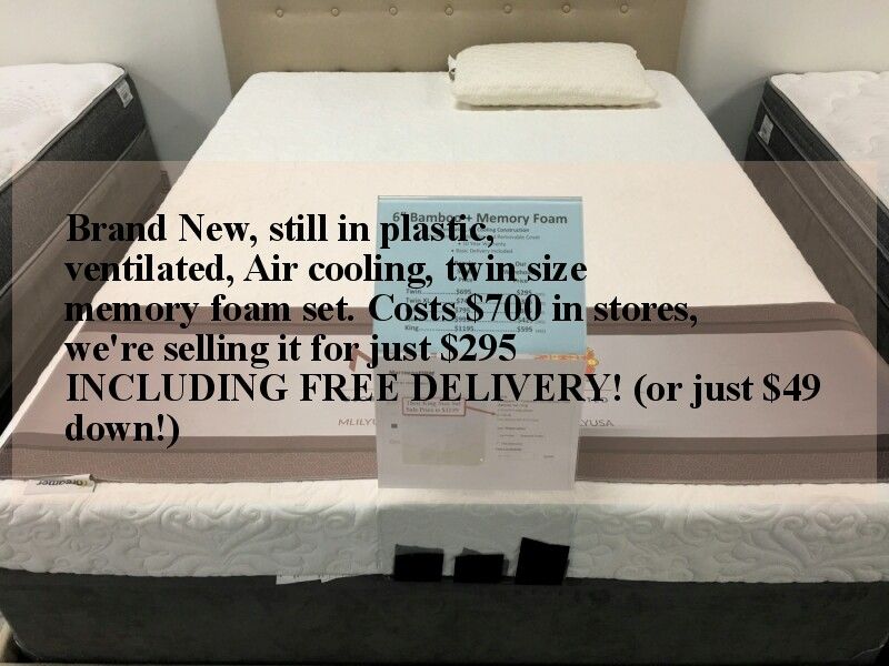 Twin size Memory Foam mattress set brand new in plastic