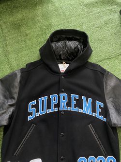 Supreme King Hooded Varsity Jacket - Black