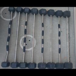 20-55 lb Rubber Hampton Hex Fixed Barbells