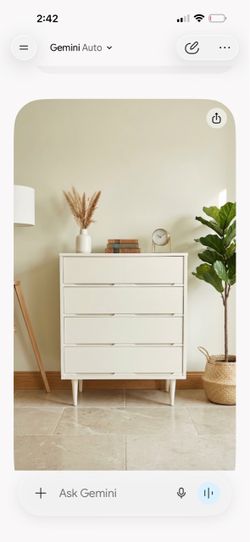 White 4-Drawer Dresser with Tapered Legs