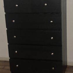 Ikea Black malm 6 drawers chest 