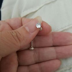 Real silver Zircon diamond Small Stud earrings 