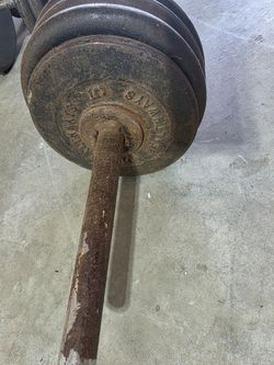 Cast Iron Weight Plates with Bar