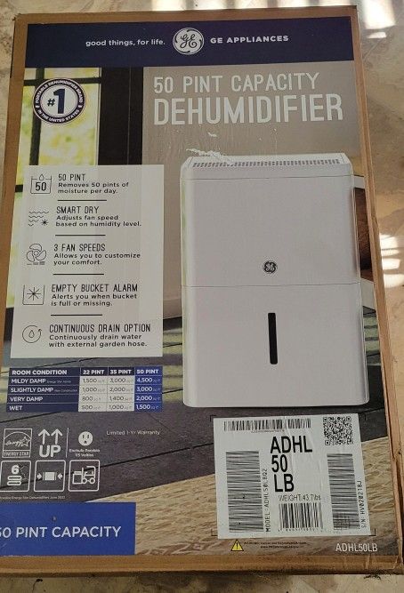 Brand New GE 50 Pint Dehumidifier 