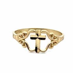 Woman’s Ladies 10k Yellow Gold Cross Ring Size 7 GP3130644