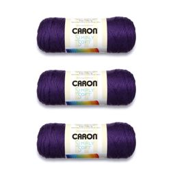 3 Caron Simply Soft - Purple - Acrylic Yarn (6 oz ea) **READ DESCRIPTION**