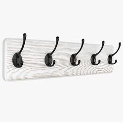 Rustic Coat Rack Wall Mount 5 hooks