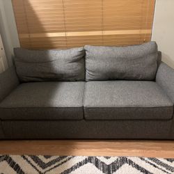 Dark Grey Couch and Queen Pull Out Bed 