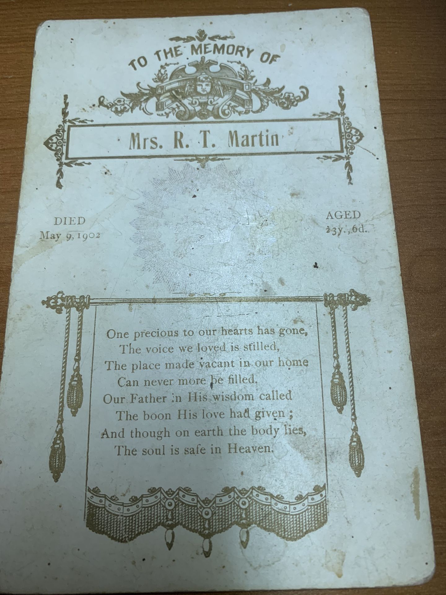 1902 death card