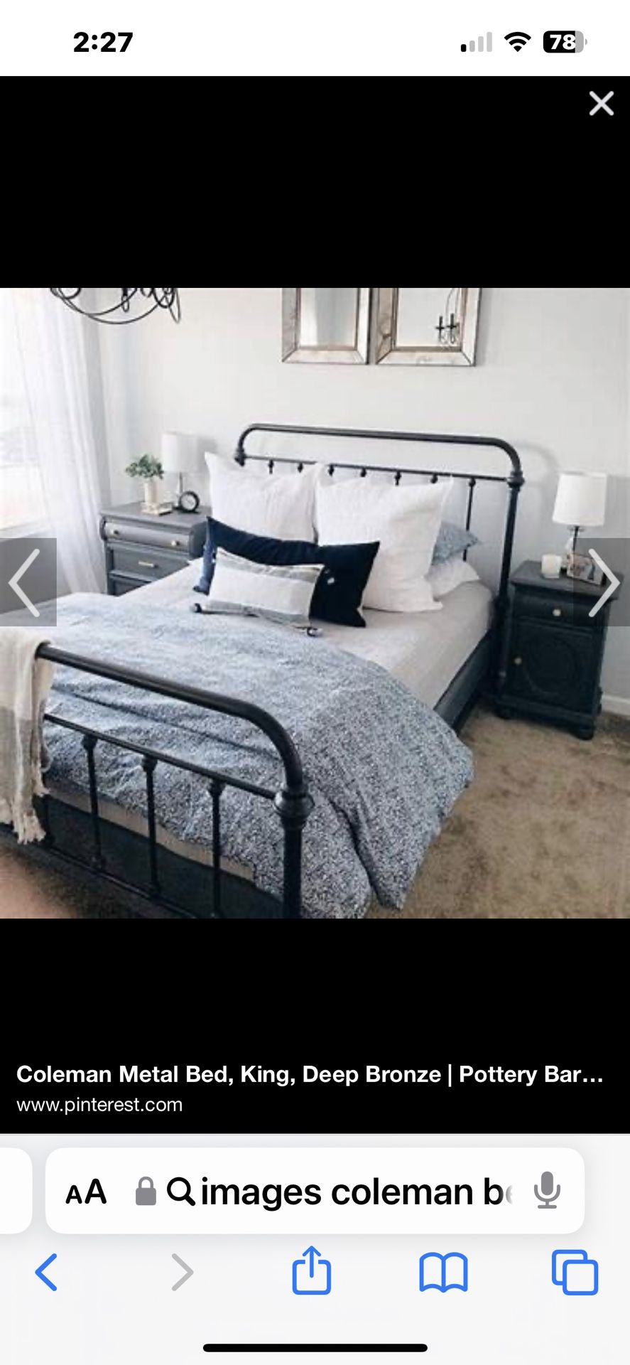 Pottery Barn Coleman Iron Bed