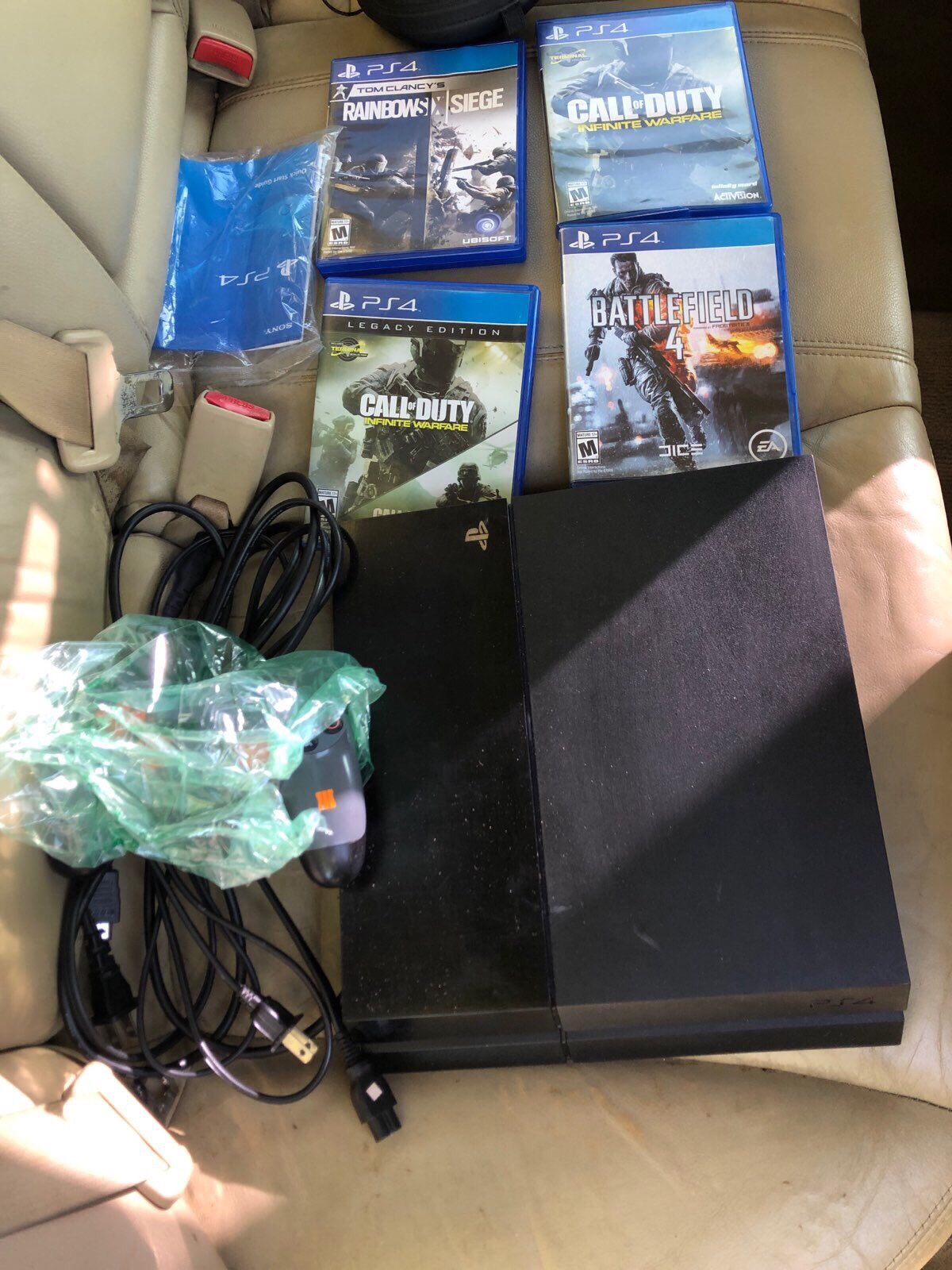 PlayStation 4 (Blue Light , Needs Repair) With Games And Controller