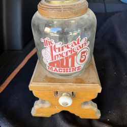 Vintage The Great American 5 cent Nut Machine Dispenser Beer Nuts, M&M’s & Peanuts