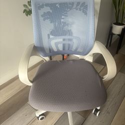 NEO CHAIR Office Desk Computer Chair Ergonomic Mesh Gaming Mid Back Seat with Comfy Lumbar Support Adjustable Height Swivel for Home Task (Sky Blue