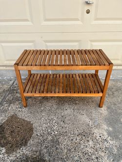 Wood shoe rack