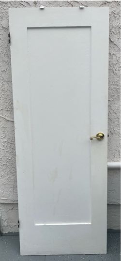 Solid wood door with handle and hinges 30x80”