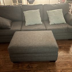 Dark grey 3 seat Sofa with ottoman and sofa chair