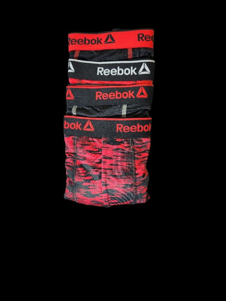 NWT Reebok Boy's Stretch Performance Boxer Briefs with Contour Pouch, 4-pack Underwear XL