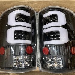 04-08 FORD F-150 / Lobo BLACK HOUSING AND CLEAR C-style LED TAIL LIGHTS calaveras micas luces traseras