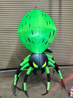 Halloween Inflatable Green Spider Decoration