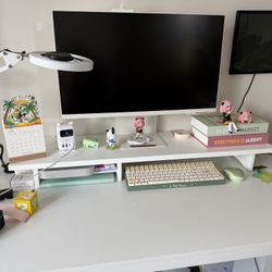 Rocdeer Dual Bamboo Monitor Stand
