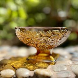 Vintage Marigold Carnival Glass Dish