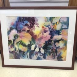Art print in beautiful mat framed under glass