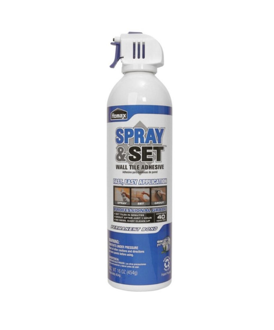 (4 ) 16oz Spray & Set Wall Tile Adhesive Homax