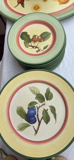 Botanical Fruit Dinner Plates Set