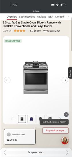 slide in lg Gas Stove Range In Good Condition for sale