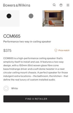Open Box some lightly used B&W CCM665 Speakers