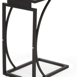 Christopher Knight Home Quintina C-Shaped End Table, Antique Brown, Black 18 in x 12 in x 25.25 in
