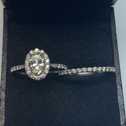 Ladies White Gold Wedding Set