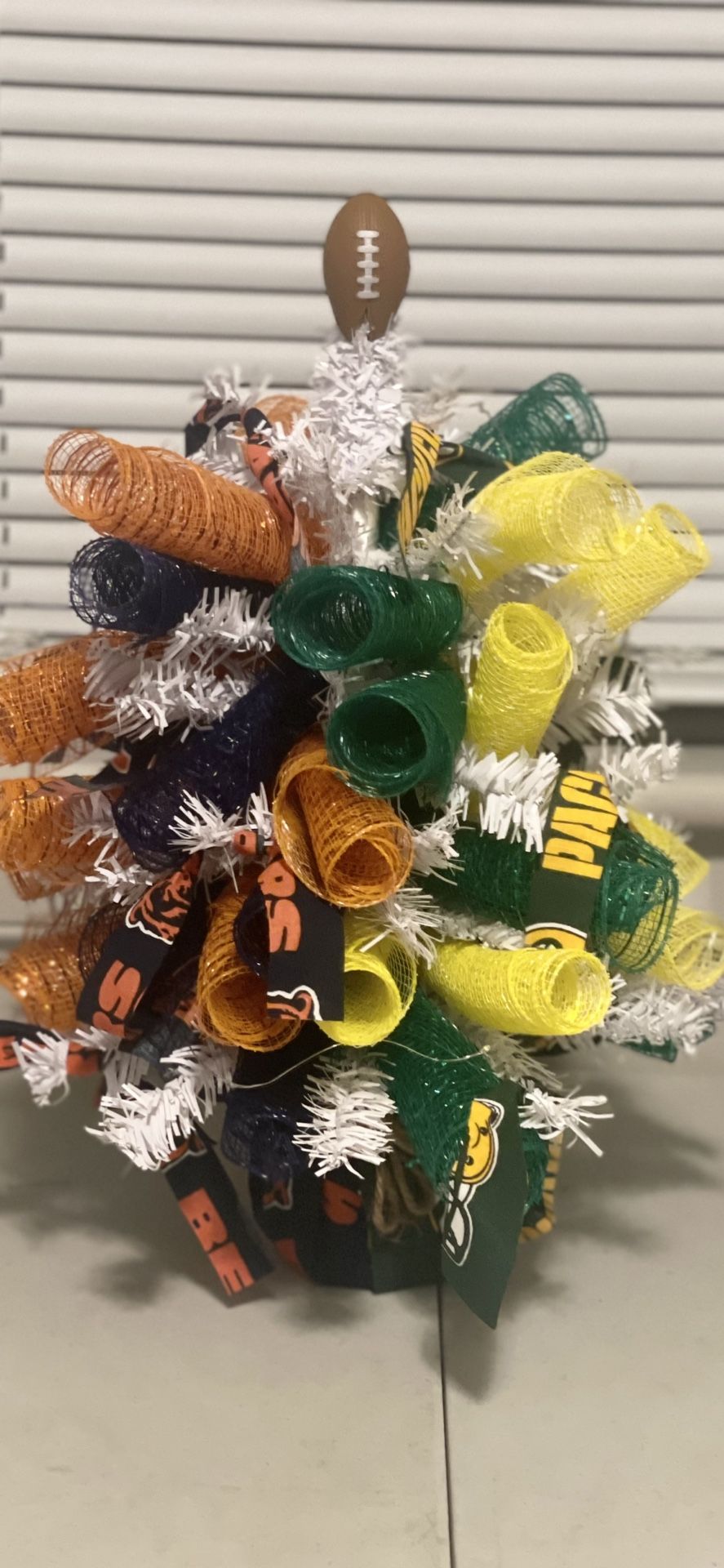 Bears Vs Packers Mini Light Up Trees