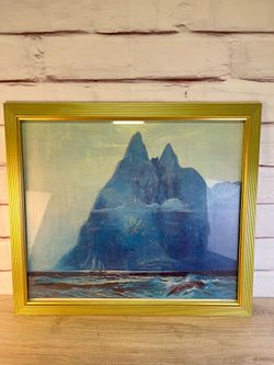 Castle Cape Sydney Laurence Ocean Sailboat Art Moody Blue