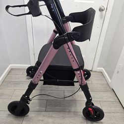 Flyingjoy Foldable Rollator Walkers for Seniors with Seat, 450Lbs All-Terrain Walker,22" Extra-Wide Ergonomic Breathable Seat, walker