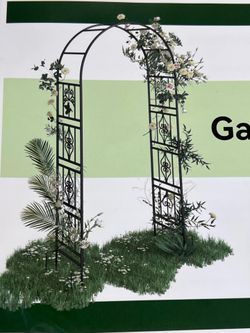 Biciyarn Metal Garden Arch Large Size, 100 in H x 48 in L Garden Arch Trellis, Garden Trellis for Climbing Plants Outdoor, Garden Arbor for Lawn, Part